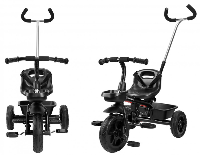 Rowerek trójkołowy TOBI VECTOR - kolor czarny + pchacz