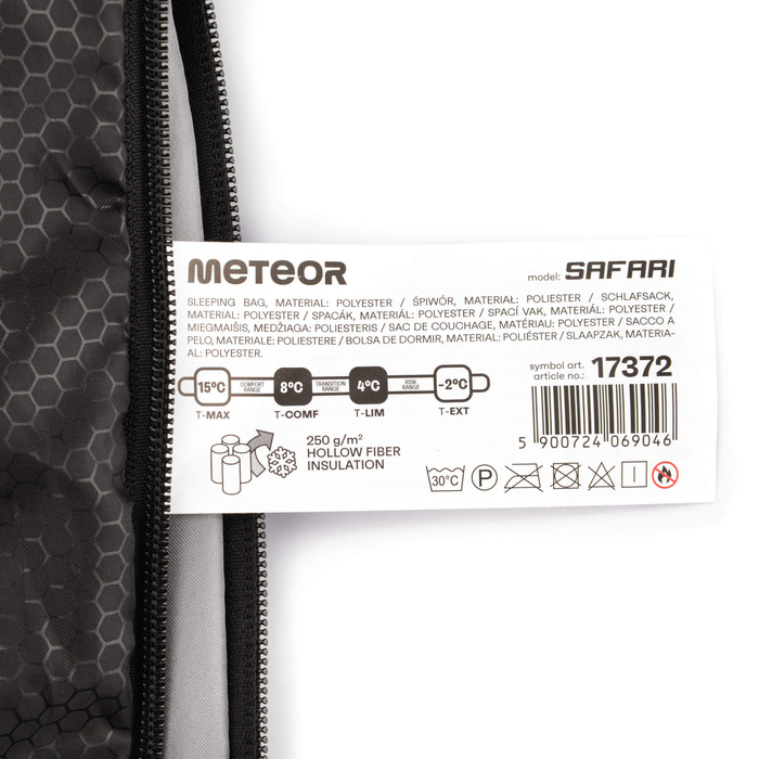 Śpiwór Meteor Safari R szary/czarny