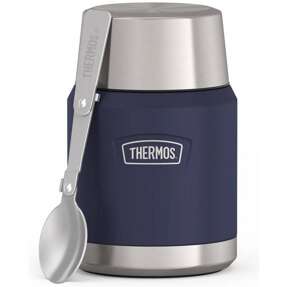 Termos na jedzenie z składaną łyżką i kubkiem Thermos Icon 470 ml - niebieski