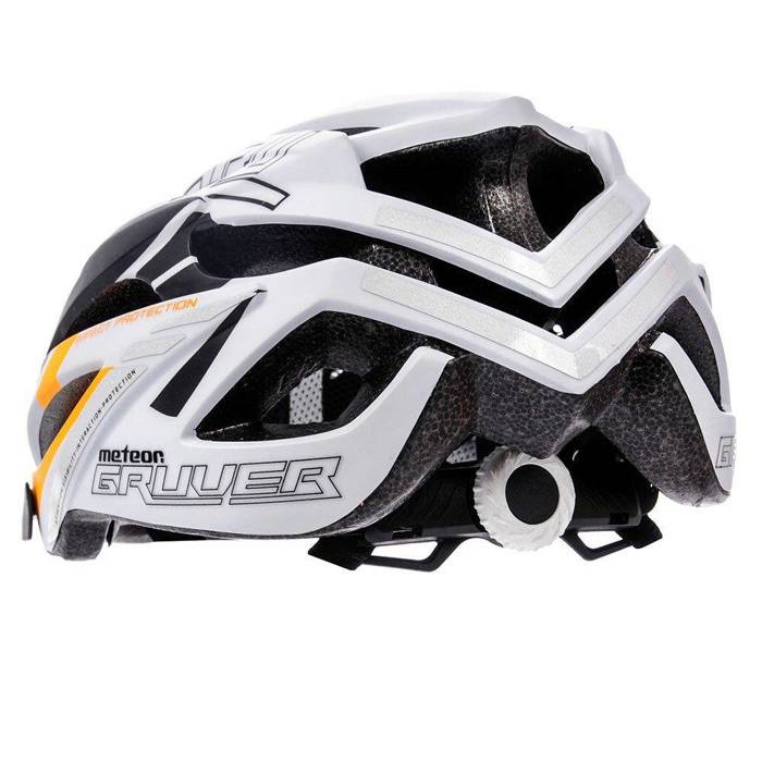 Kask rowerowy Meteor Gruver L 58-61 cm czarny/biały/pomarańczowy