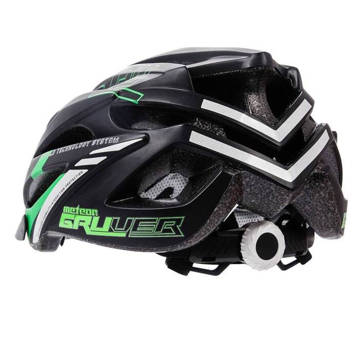 Kask rowerowy Meteor Gruver L 58-61 cm czarny/zielony