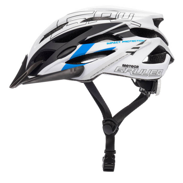 Kask rowerowy Meteor Gruver M 55-58 cm biały/czarny/niebieski