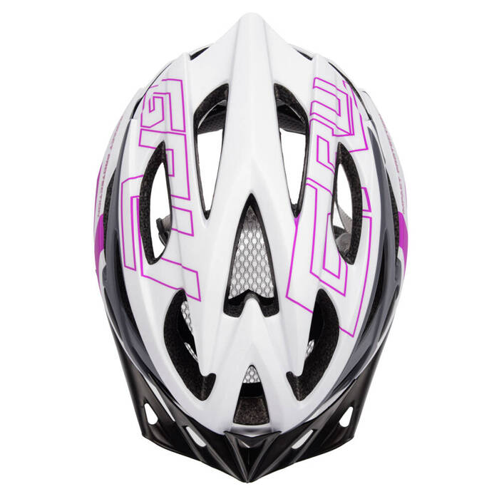 Kask rowerowy Meteor Gruver M 55-58 cm biały/szary/różowy