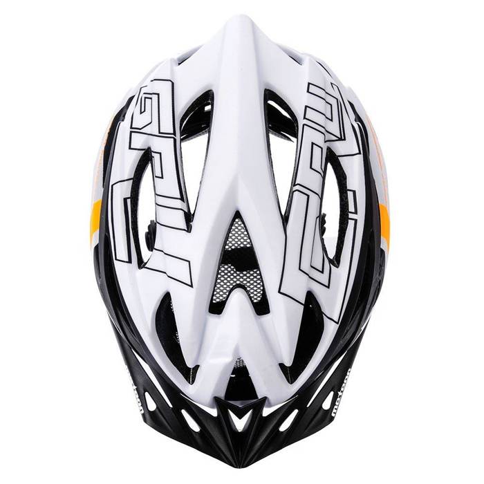 Kask rowerowy Meteor Gruver S 52-56 cm czarny/biały/pomarańczowy