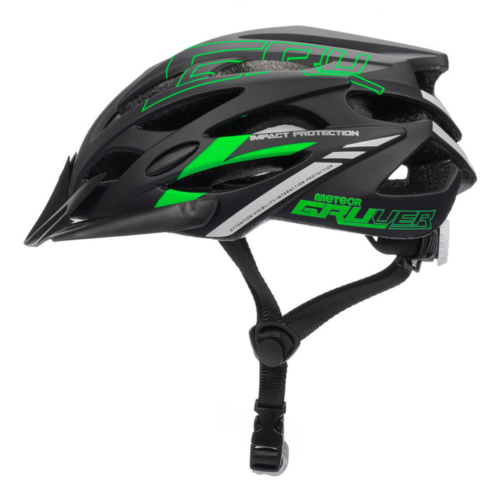 Kask rowerowy Meteor Gruver S 52-56 cm czarny/zielony