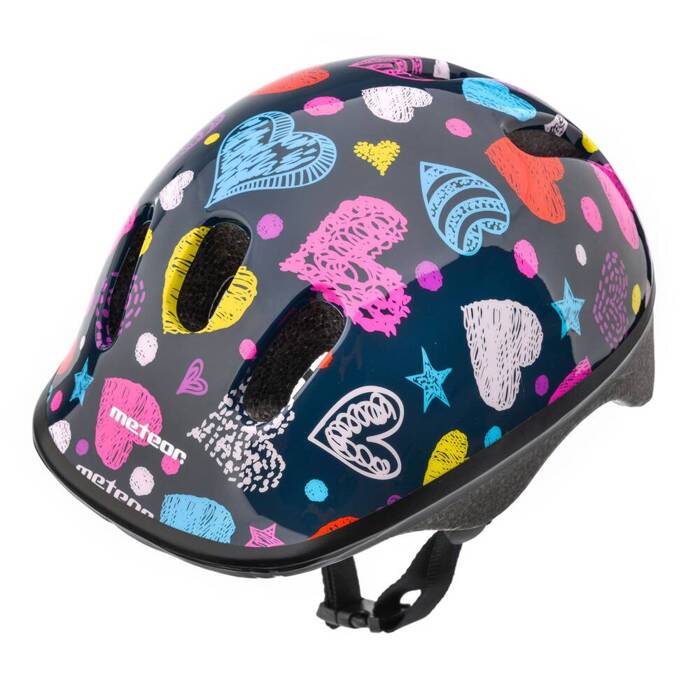 Kask rowerowy Meteor KS06 XS 44-48 cm Hearts