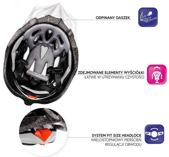 Kask rowerowy Meteor MV29 Drizzle L 58-61 cm biały/różowy