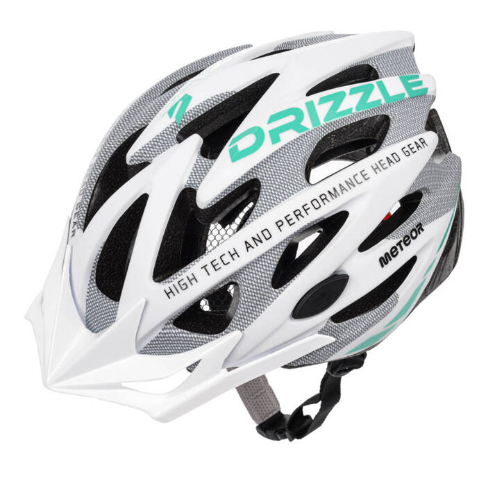 Kask rowerowy Meteor MV29 Drizzle L 58-61 cm biały/szary/miętowy