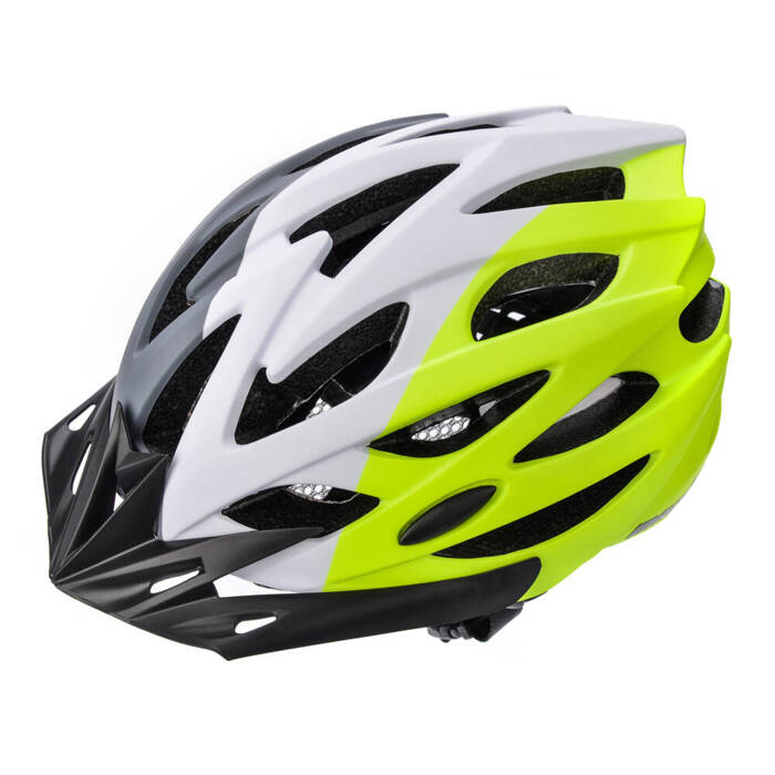 Kask rowerowy Meteor Marven L 58-61 cm szary/biały/limonkowy