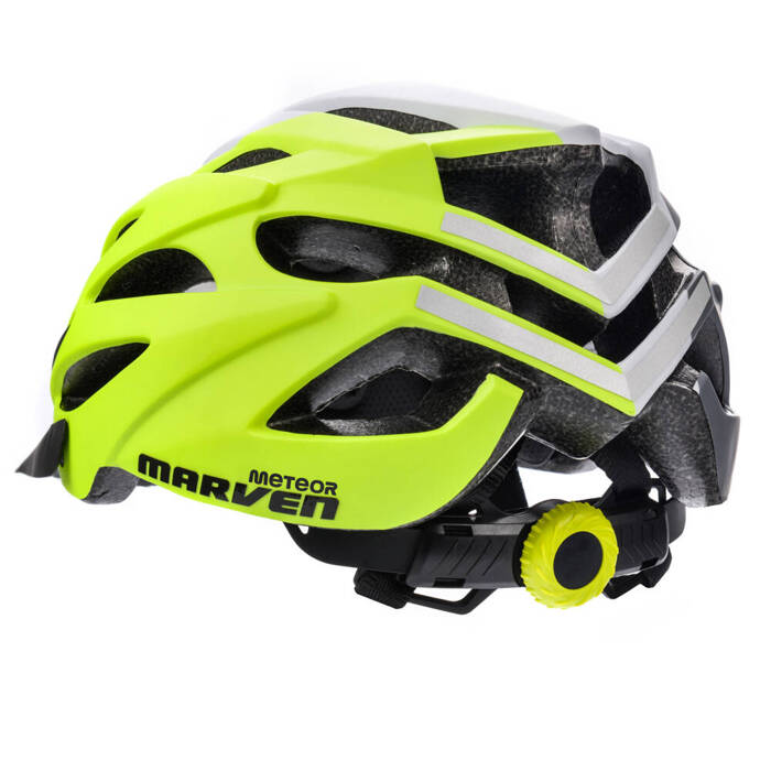 Kask rowerowy Meteor Marven L 58-61 cm szary/biały/limonkowy