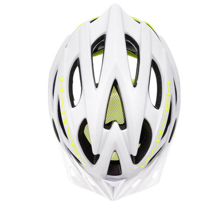 Kask rowerowy Meteor Marven M 55-58 cm biały/neonowy zielony