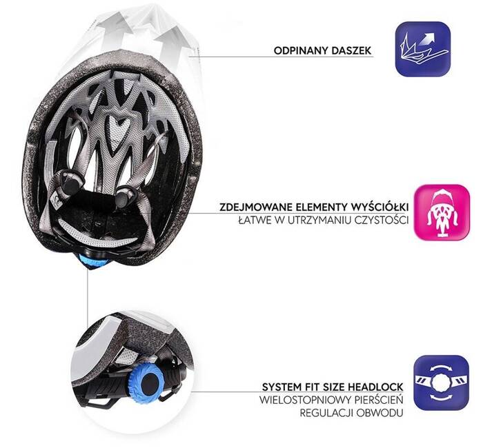 Kask rowerowy Meteor Shimmer M 55-58 cm biały