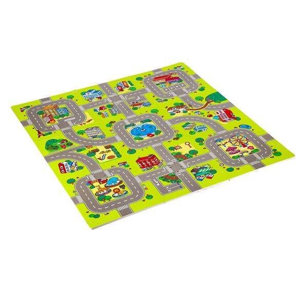 MD02 MATA DZIECIĘCA PUZZLE CARS 9 ELEMENTÓW 90x90CM NILS FUN