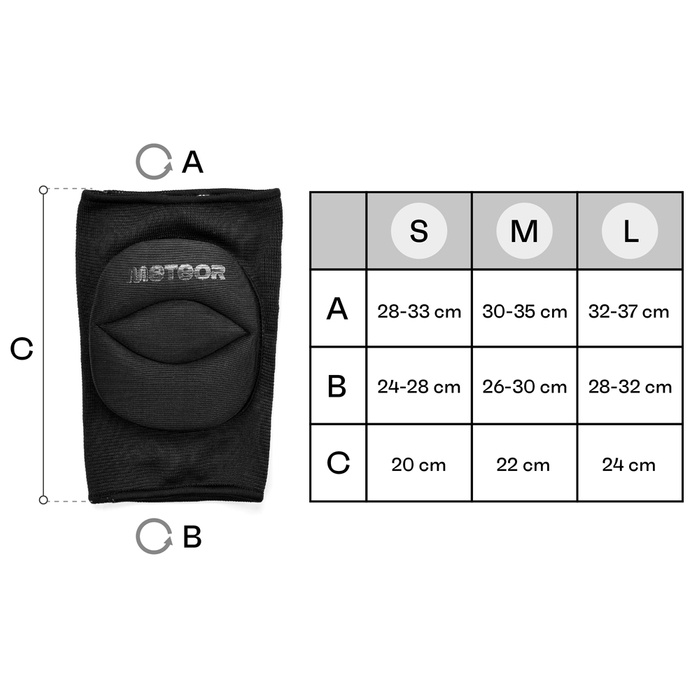 Nakolanniki siatkarskie Meteor M czarne