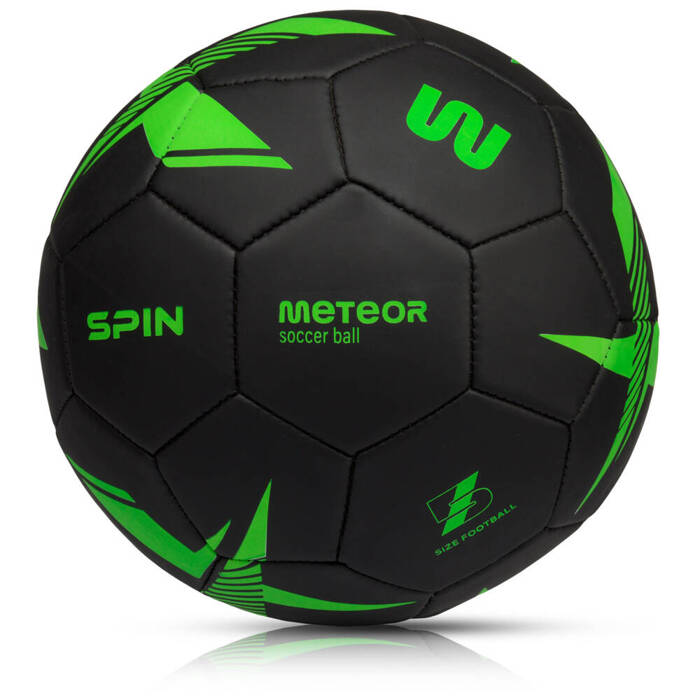 Piłka nożna Meteor Spin Football 5 black/green