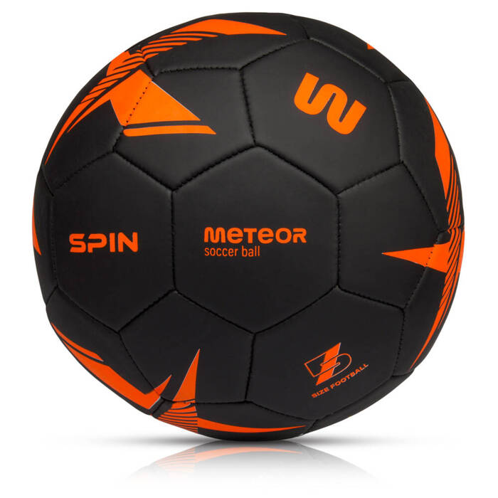 Piłka nożna Meteor Spin Football 5 black/orange