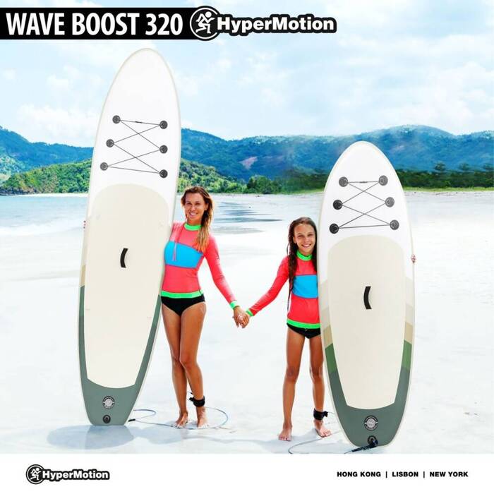 Pompowana deska SUP Stand Up Paddle 320 cm z wiosłem i siedziskiem - WAVE BOOST 320 HyperMotion