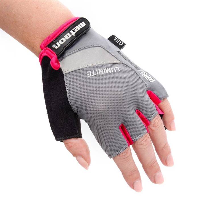 Rękawiczki rowerowe Meteor Gel GX34 grey-pink M