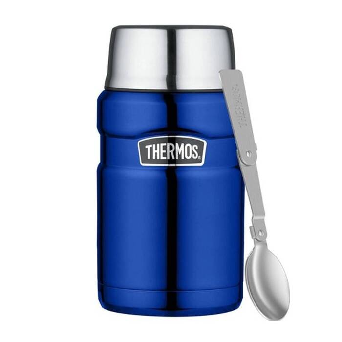 Termos na jedzenie z składaną łyżką i kubkiem 710 ml THERMOS - niebieski