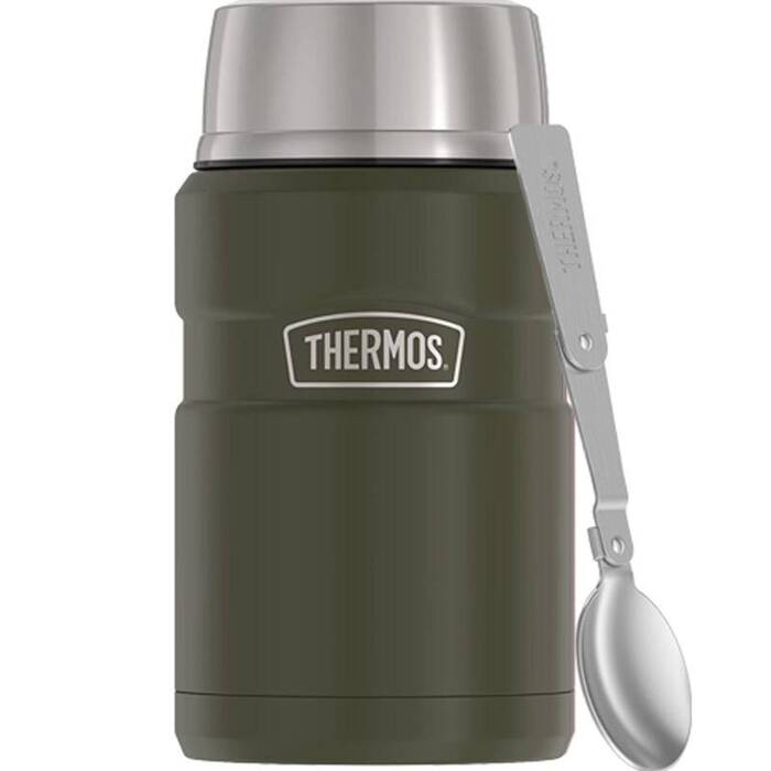 Termos na jedzenie z składaną łyżką i kubkiem 710 ml THERMOS - zieleń wojskowa