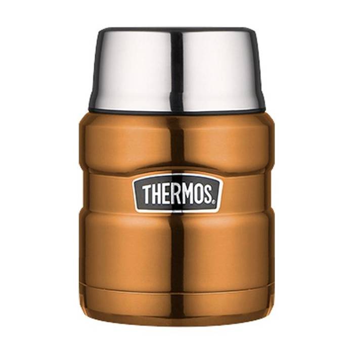 Termos na jedzenie z składaną łyżką i kubkiem THERMOS  – miedziany