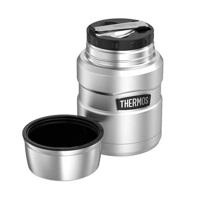 Termos na jedzenie z składaną łyżką i kubkiem  THERMOS – niebieski