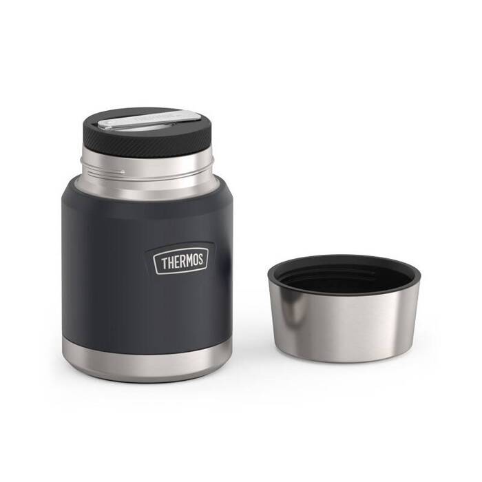 Termos na jedzenie z składaną łyżką i kubkiem Thermos Icon 470 ml - niebieski