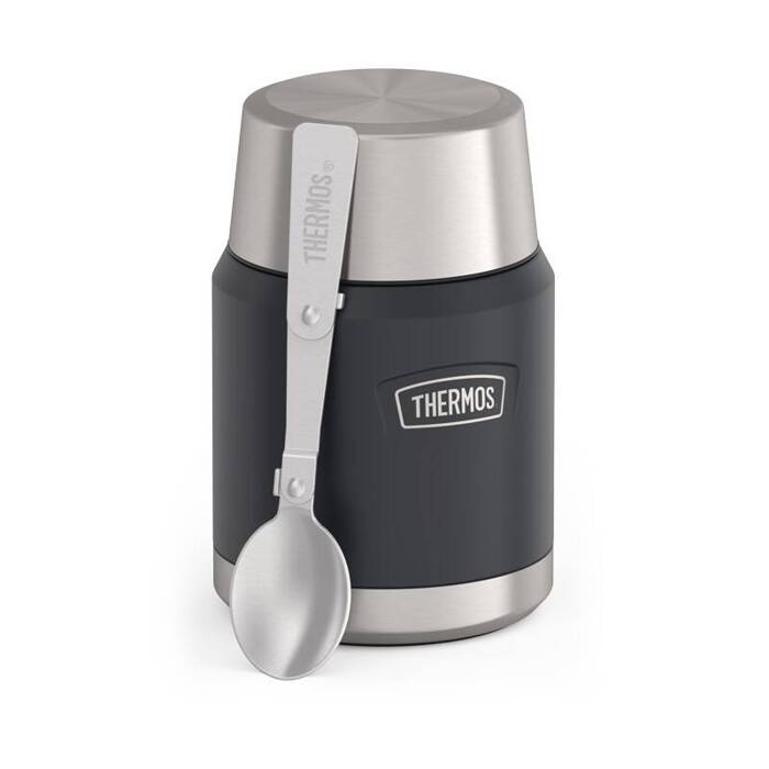 Termos na jedzenie z składaną łyżką i kubkiem Thermos Icon 470 ml - niebieski