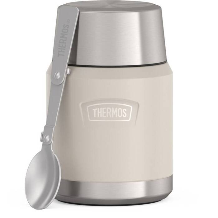 Termos na jedzenie z składaną łyżką i kubkiem Thermos Icon 470 ml - sandstone