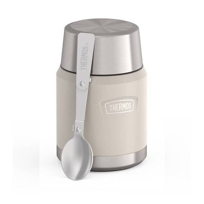 Termos na jedzenie z składaną łyżką i kubkiem Thermos Icon 470 ml - sandstone