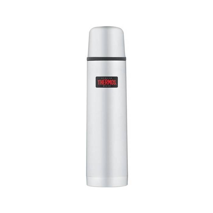 Termos z przyciskiem na nakrętce oraz z kubkiem 1 l THERMOS - nierdzewny